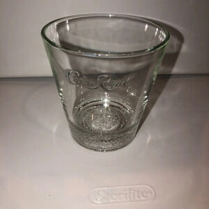 Crown Royal Whiskey Embossed Logo Round Rocks Lowball Drinking Glass